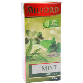 Чай зелёный «Milford» с мятой, 20 пакетиков.