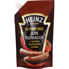 Кетчуп BBQ для колбасок «Heinz» с острым кайенским перцем, 350 г.
