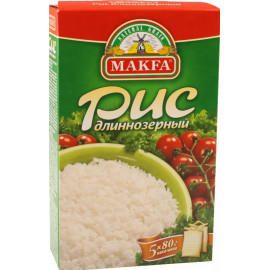 Рис длиннозерный «Makfa» в специальных пакетиках для варки 400 г.