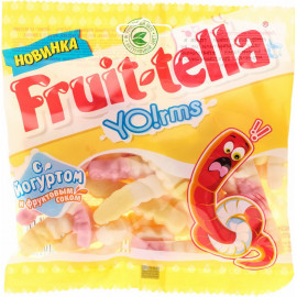 Мармелад жевательный «Fruittella Yo!rms» йогурт и фрукты, 138 г.