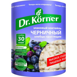Хлебцы хрустящие «Dr. Korner» Злаковый коктейль черничный, 100 г.