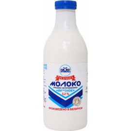 Молоко пастеризованное «Вкусное» 3.2%, 900 мл.