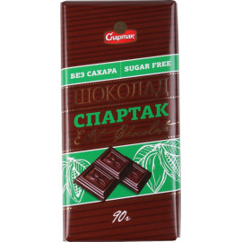 Шоколад горький «Спартак» без добавления сахара 72%, 90 г.