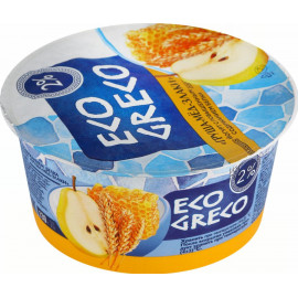 Йогурт «Eco greco» груша-мед-злаки, 2%, 130 г.