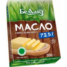 Масло «Беллакт» сладкосливочное несолёное, 72.5 %, 200 г.