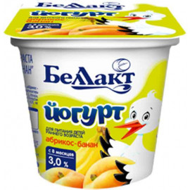 Йогурт детский «Беллакт» абрикос-банан 3%, 100 г.