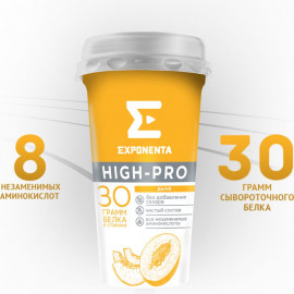 Напиток кисломолочный «Exponenta» High-pro дыня, 250 г.