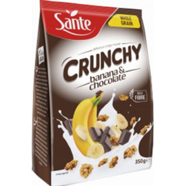 Овсяные хлопья «Crunchy» с бананом и шоколадом, 350 г.