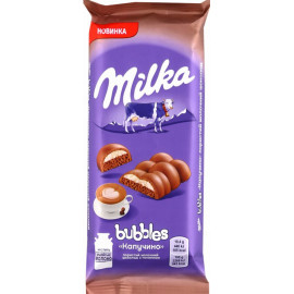 Шоколад молочный пористый «Milka Bubbles» Cappuccino, 97 г.