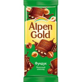 Шоколад «Alpen Gold» молочный с фундуком, 90 г.