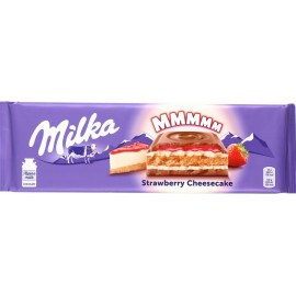 Шоколад молочный «Milka» чизкейк, клубника и печенье, 300 г.