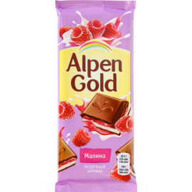 Шоколад «Alpen Gold» с малиновой начинкой, 85 г.