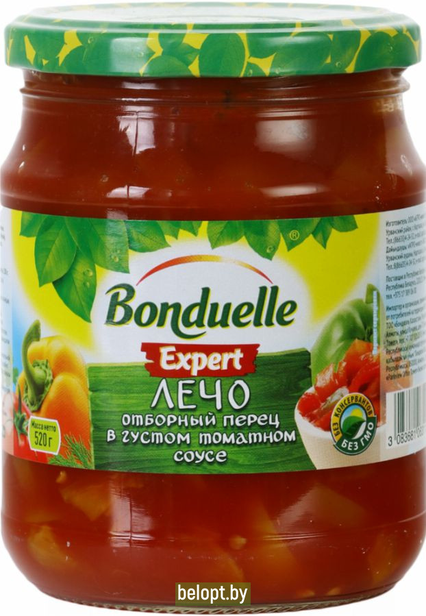 Лечо «Bonduelle» отборный перец в густом томатном соусе, 520 г.