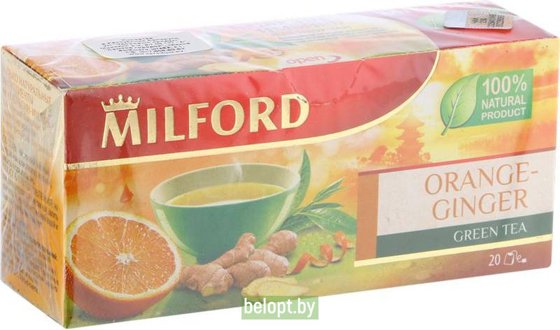 Чай фруктовый «Milford»апельсин, имбирь, 20 пакетиков.