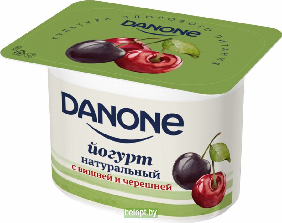 Йогурт с вишней и черешней «Данон» 2.9%, 110 г.