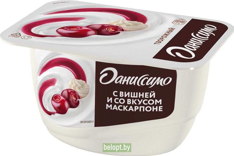 Продукт творожный «Даниссимо» вишня-маскарпоне, 5.6%, 130 г.