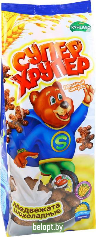 Полезный завтрак «Супер Хрупер» медвежата шоколадные, 200 г.