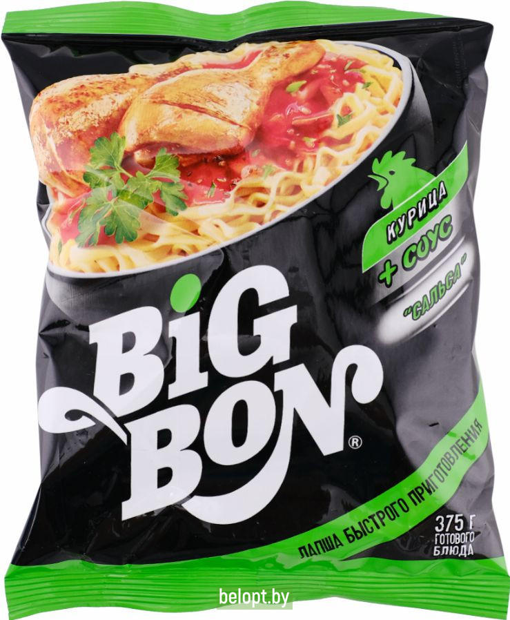 Лапша «Big Bon» курица + соус сальса 75 г.