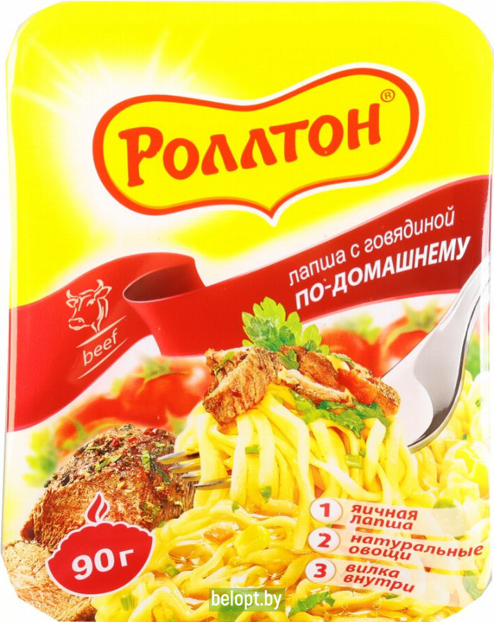 Лапша «Роллтон» со вкусом говядина по-домашнему, 90 г.