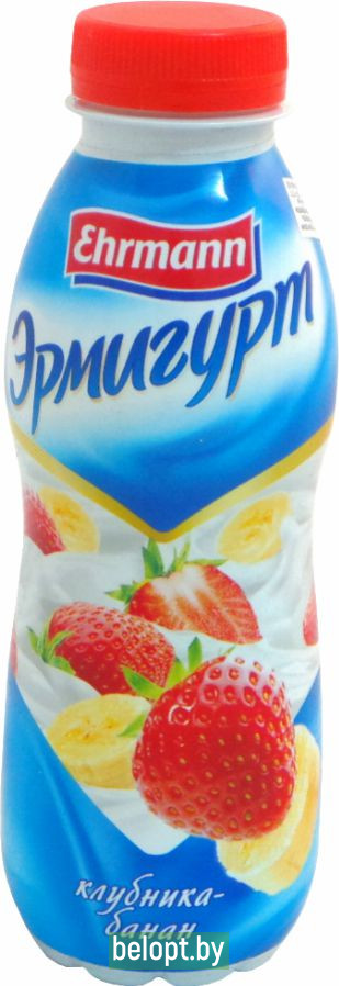 Напиток йогуртный «Эрмигурт» клубника и банан, 1.2%, 420 г.