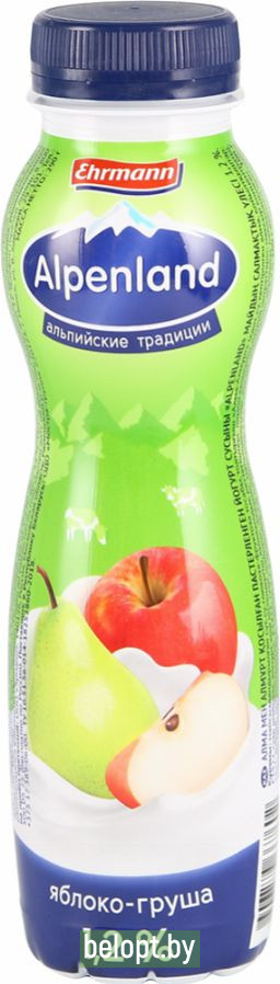 Напиток йогуртный «Alpenland» c яблоком и грушей, 1.2%, 290 г.