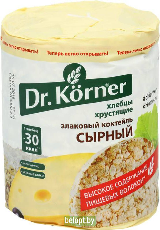Хлебцы «Dr.Korner» злаковый коктейль сырный, 100 г.