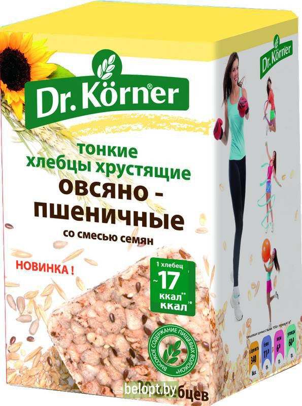 Хлебцы «Dr. Korner» Овсяно-пшеничные со смесью семян, 100 г.