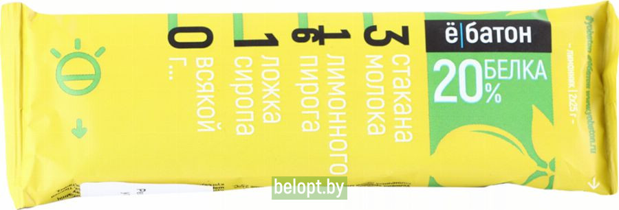 Батончик «Ёбатон» лимонный пирог, 20% белка, 50 г.