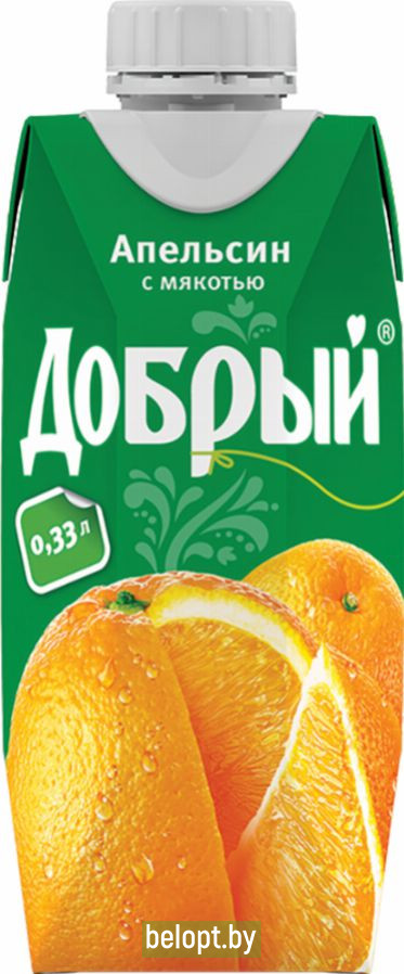 Нектар «Добрый» апельсиновый, 0.33 л.