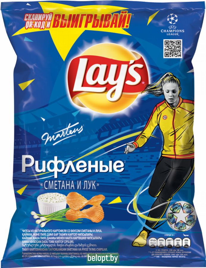 Чипсы «Lay's» со вкусом сметаны и лука, 150 г.