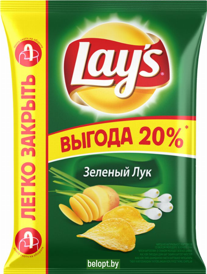 Чипсы «Lay's» со вкусом зелёного лука, 225 г.