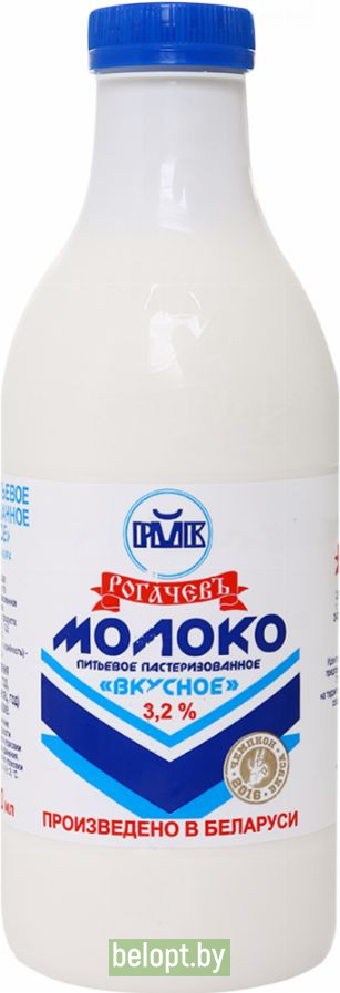 Молоко пастеризованное «Вкусное» 3.2%, 900 мл.