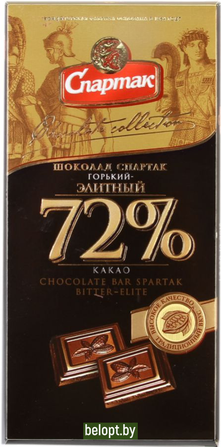 Шоколад горький «Спартак» элитный, 72%, 90 г.