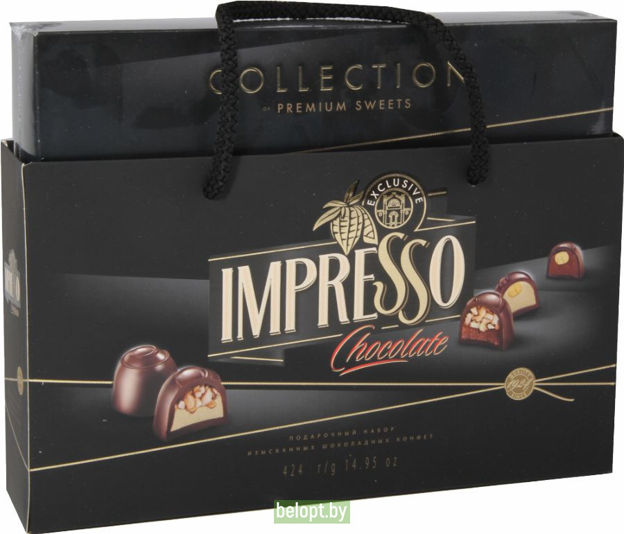 Подарочный набор шоколадных конфет «Impresso Premium» черный,424 г.
