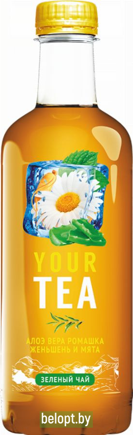 Напиток «Зеленый чай со вкусом алоэ, ромашки, женьшеня, мяты» 0.5 л.