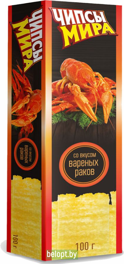 Чипсы «Мира» со вкусом вареных раков, 100 г.