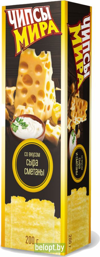 Чипсы «Мира» со вкусом сыра и сметаны, 200 г.