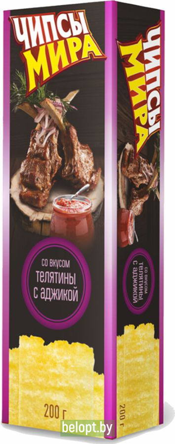 Чипсы «Мира» со вкусом телятины с аджикой, 200 г.