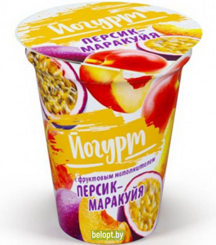 Йогурт «Бабушкина Крынка» персик-маракуйя, 2%, 310 г.