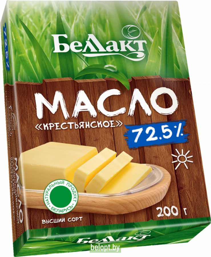 Масло «Беллакт» сладкосливочное несолёное, 72.5 %, 200 г.