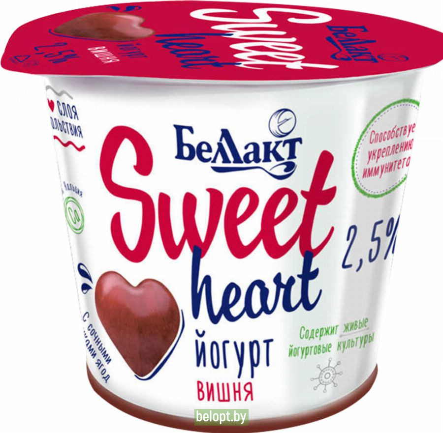 Йогурт «Sweet heart» вишня, 2.5%, 150 г.