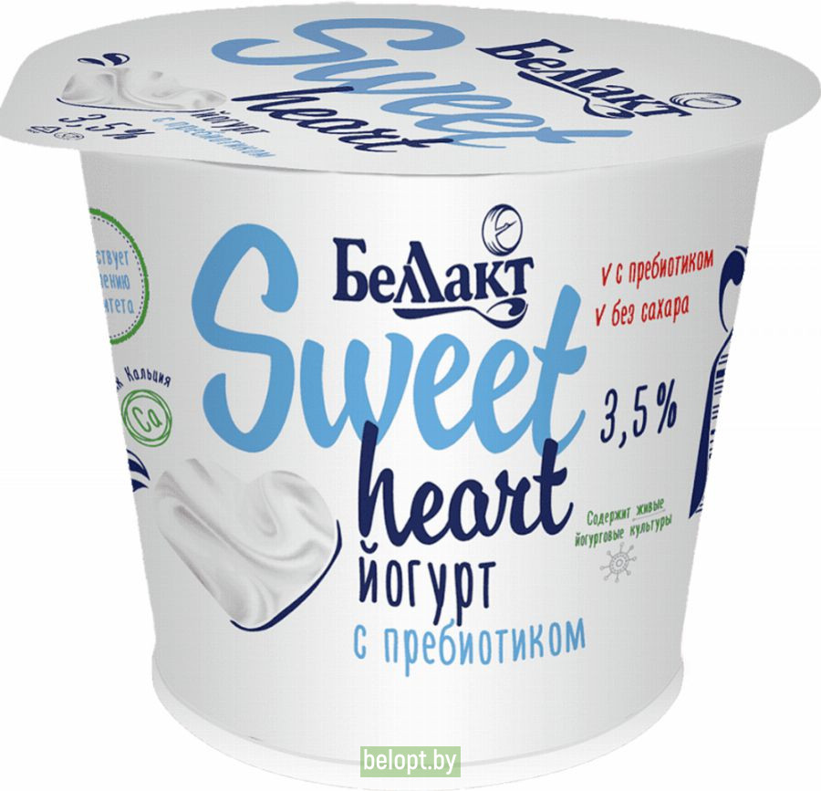 Йогурт «Беллакт» sweet heart, с пребиотиком, 3.5%, 130 г.
