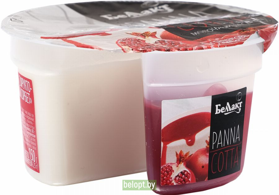 Десерт молочный «Panna Cotta» гранатовый сорбет, 8%, 150 г.