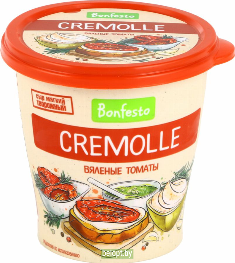 Сыр мягкий «Bonfesto Cremolle» творожный, вяленые томаты, 125 г.