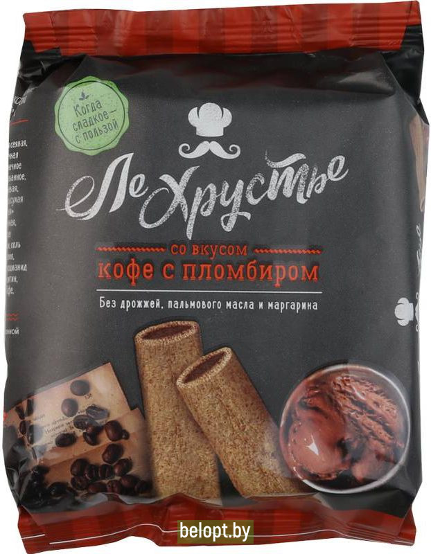 Полоски кондитерские «ЛеХрустье» со вкусом кофе и пломбира, 100 г.