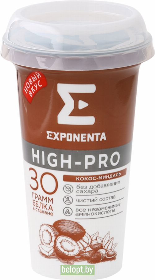 Напиток кисломолочный «Exponenta High-Pro» кокос-миндаль, 250 г.