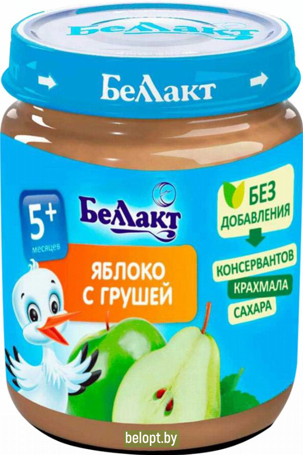 Пюре «Беллакт» из яблок и груш, 100 г.