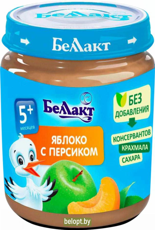 Пюре «Беллакт» яблоко-персик, 100 г.