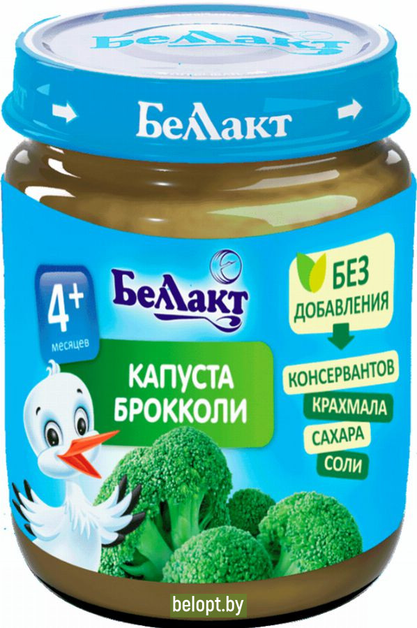 Пюре «Беллакт» из капусты брокколи, 100 г.