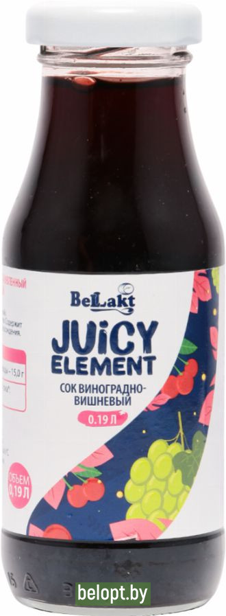 Сок «Juicy element» виноградно-вишневый, восстановленный, 0.19 л.